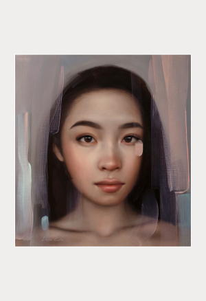 Oil On Paper Gold Rose Painting 1