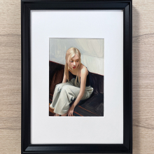 oil-on-paper-Rose-framed Oil On Paper Rose Framed